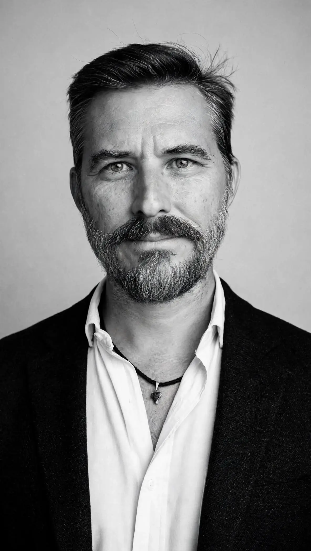 Nicolás Capetillo, retrato en blanco y negro claro