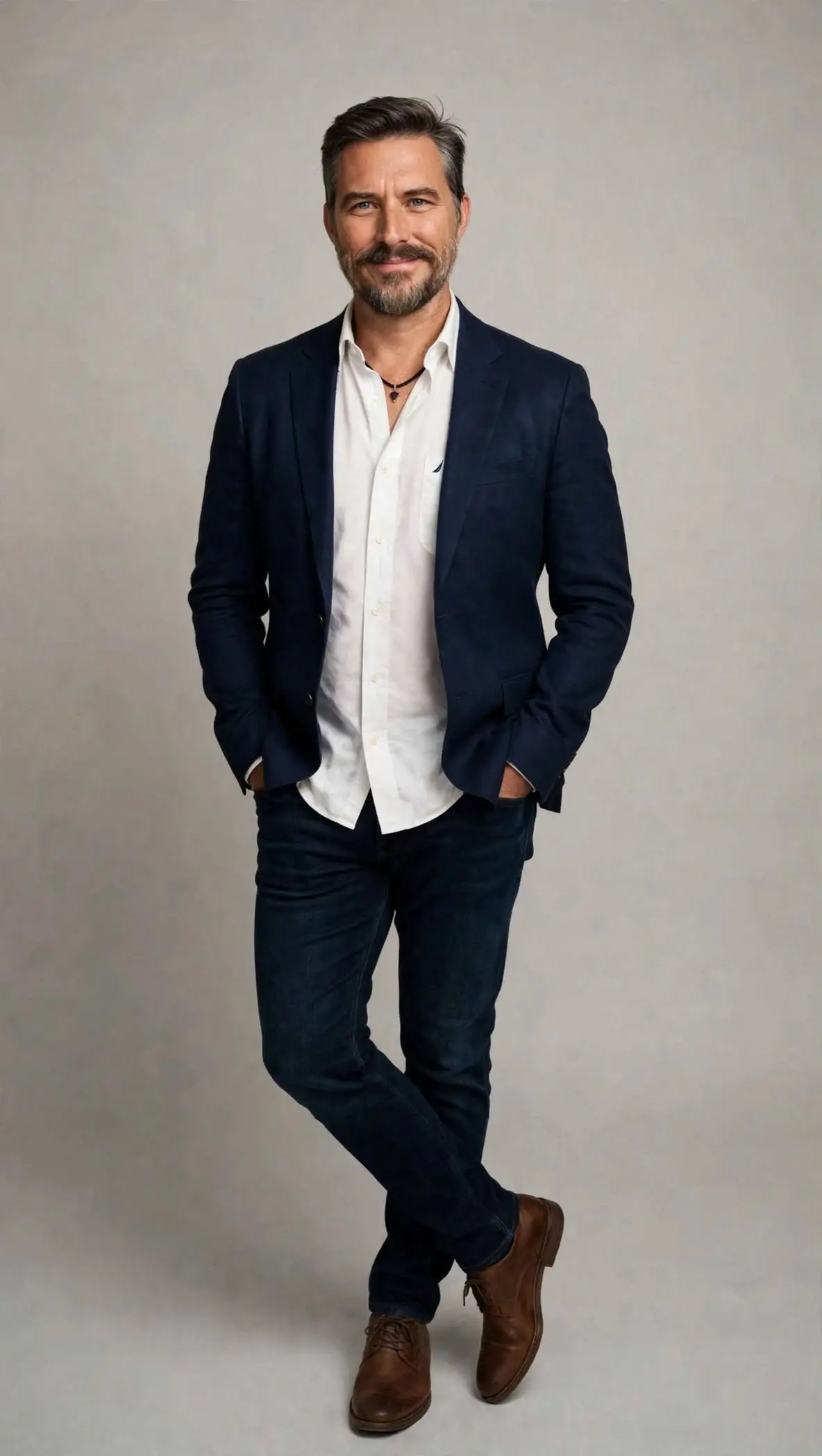 Nicolás Capetillo, cuerpo completo en exterior